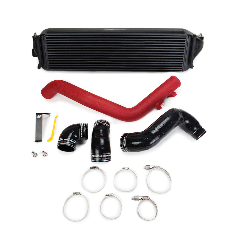 Mishimoto — Mishimoto 2017+ Honda Civic Type R Intercooler Kit - Black Intercooler Red Pipes - view 4